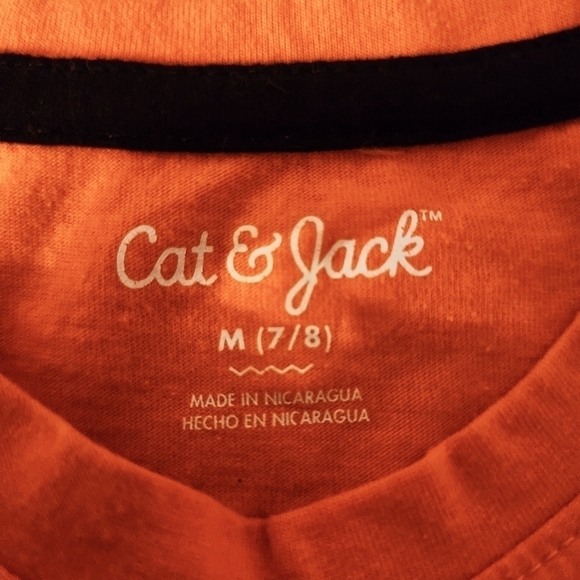 Cat & Jack Girls Halloween "Creepin It Real" T-Shirt Orange Medium 7/8 October - Picture 5 of 6